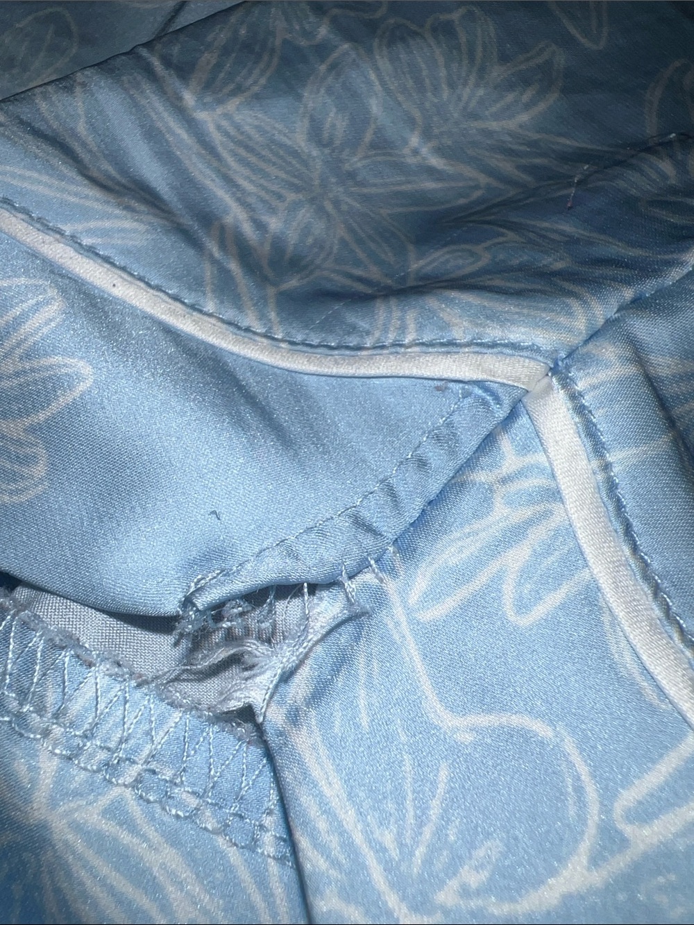 stars above Coord Light Blue Floral Satin Short Sleeve Pajama Top and Shorts - Picture 14 of 15